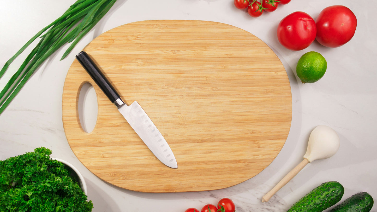 Premium Bamboo Cutting Board Set with Juice Groove