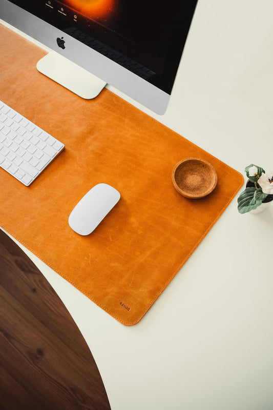 Premium PU Leather Desk Pad Protector